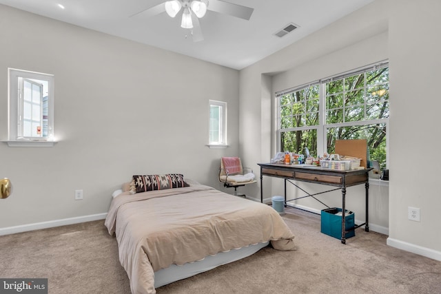 10079 Orland Stone Dr, Bristow, VA 20136 - bedroom with carpet flooring, baseboards, and a ceiling fan