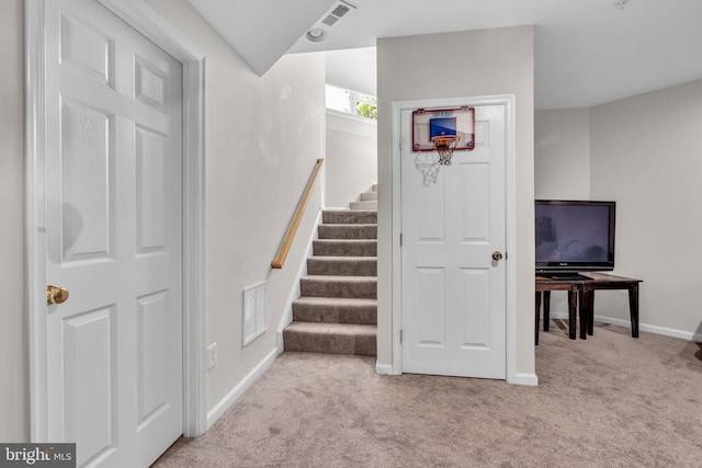10079 Orland Stone Dr, Bristow, VA 20136 - stairway with carpet flooring and baseboards