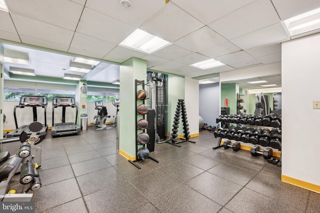 2555 Pennsylvania Ave NW Unit 918, Washington, DC 20037 - exercise room featuring a drop ceiling and baseboards