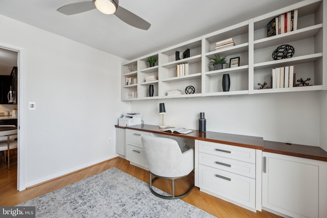 2555 Pennsylvania Ave NW Unit 918, Washington, DC 20037 - office featuring built in desk, a ceiling fan, and light wood finished floors