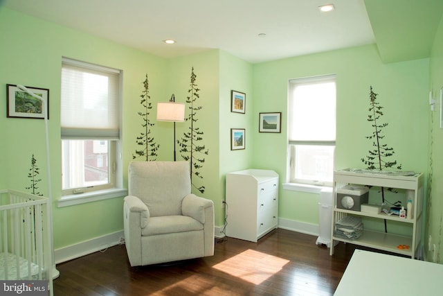 708 N 17th St, Philadelphia, PA 19130 - sitting room with plenty of natural light, dark wood finished floors, and recessed lighting