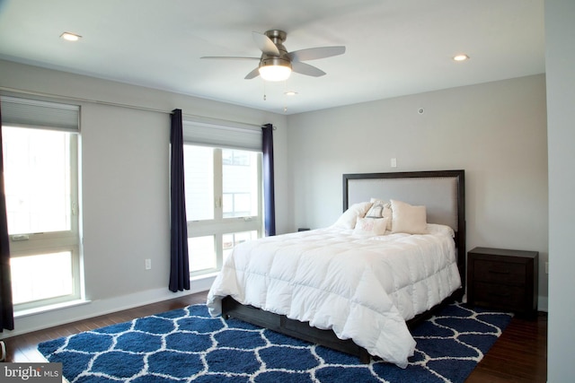 708 N 17th St, Philadelphia, PA 19130 - bedroom featuring wood finished floors, baseboards, ceiling fan, and recessed lighting
