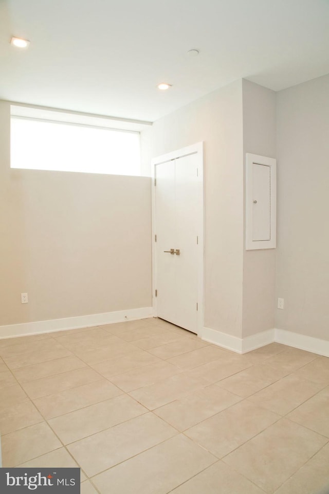 708 N 17th St, Philadelphia, PA 19130 - unfurnished room featuring light tile patterned floors, recessed lighting, baseboards, and electric panel