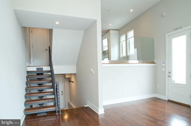 708 N 17th St, Philadelphia, PA 19130 - entryway with healthy amount of natural light, wood finished floors, baseboards, and recessed lighting