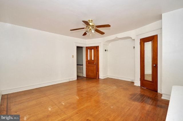 3324 Ryan Ave, Philadelphia, PA 19136 - unfurnished room featuring a ceiling fan, wood finished floors, and baseboards