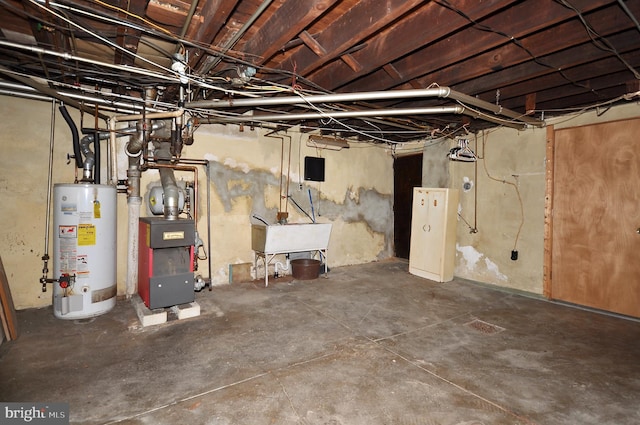 3324 Ryan Ave, Philadelphia, PA 19136 - unfinished below grade area featuring water heater and a sink