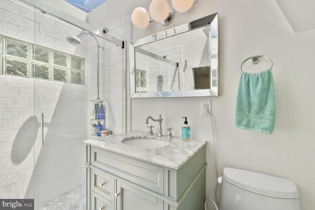 3805 Warren St NW, Washington, DC 20016 - full bath featuring vanity, toilet, and a tile shower
