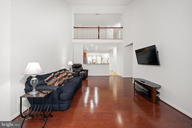 133 E General Grey Ct, Newark, DE 19702 - living area with wood finished floors, baseboards, and a high ceiling