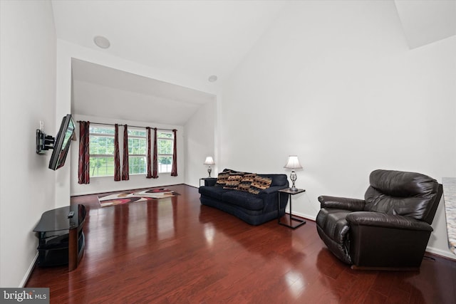 133 E General Grey Ct, Newark, DE 19702 - living area with wood finished floors, vaulted ceiling, and baseboards