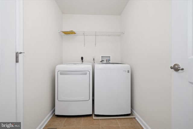 133 E General Grey Ct, Newark, DE 19702 - washroom featuring washer and clothes dryer, light tile patterned floors, and baseboards
