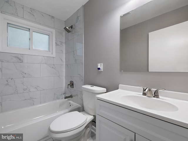 86 Summerfield Dr, Annapolis, MD 21403 - bathroom featuring vanity, toilet, and bathing tub / shower combination