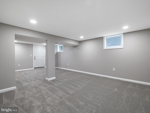 86 Summerfield Dr, Annapolis, MD 21403 - basement featuring carpet flooring, baseboards, and recessed lighting