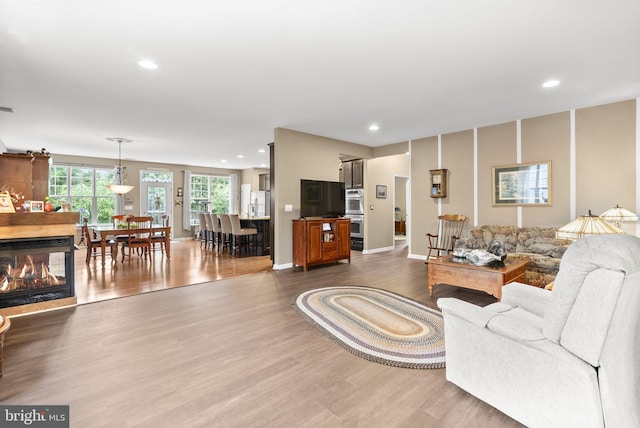 220 Wilshire Blvd, Woolwich Twp, NJ 08085 - living room with dark wood-style floors and recessed lighting