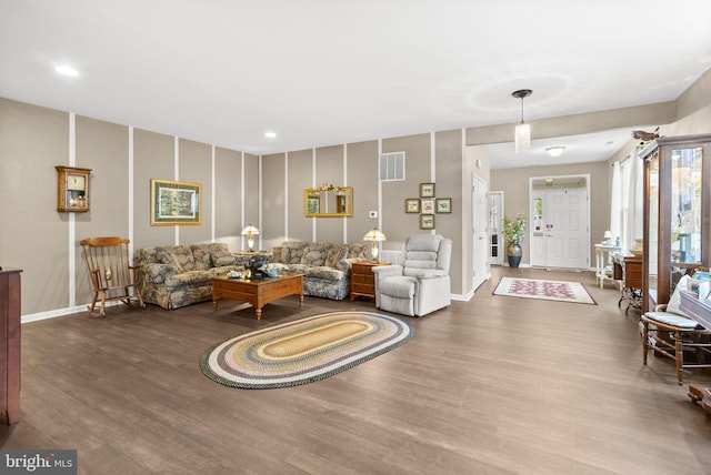 220 Wilshire Blvd, Woolwich Twp, NJ 08085 - living area featuring wood finished floors and baseboards