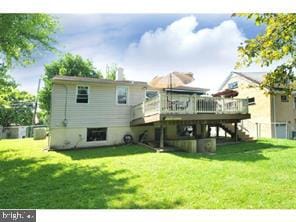 812 Garfield Ave, Glenside, PA 19038 - back of house featuring stairs, a deck, and a lawn