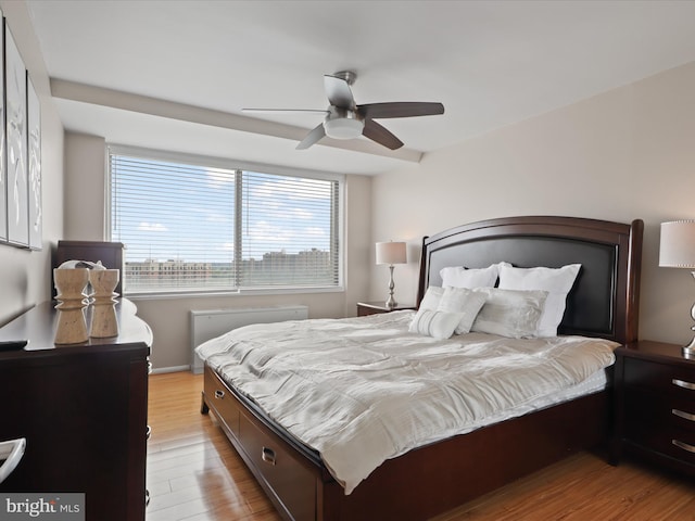 301 N Beauregard St Unit 905, Alexandria, VA 22312 - bedroom with wood finished floors and ceiling fan