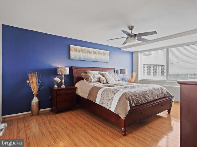 301 N Beauregard St Unit 905, Alexandria, VA 22312 - bedroom featuring wood finished floors, baseboards, and a ceiling fan