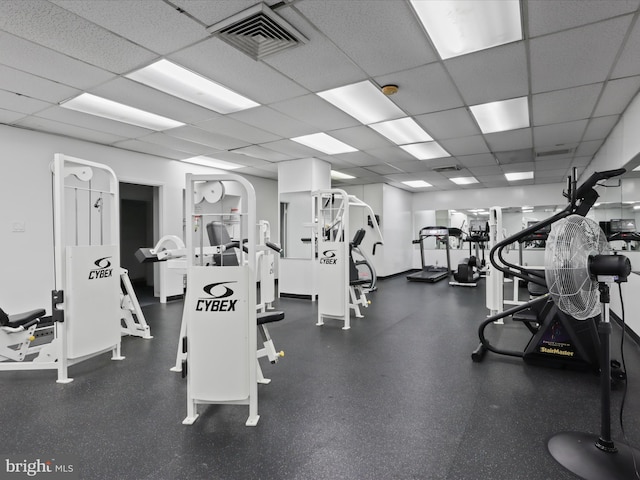 301 N Beauregard St Unit 905, Alexandria, VA 22312 - exercise room with a paneled ceiling