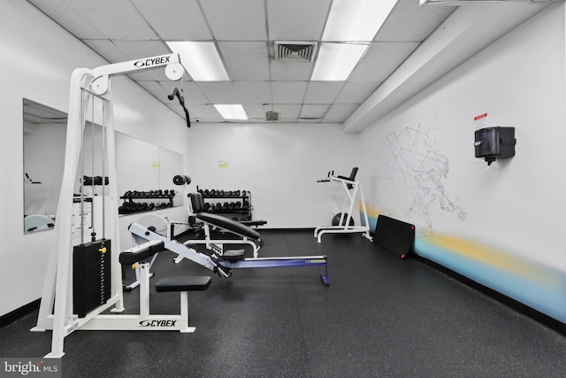 301 N Beauregard St Unit 905, Alexandria, VA 22312 - exercise room with a drop ceiling