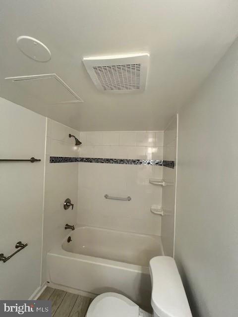 8485 Greenbelt Rd Unit 8485-T-1, Greenbelt, MD 20770 - full bath featuring toilet, wood finished floors, shower / bath combination, and baseboards
