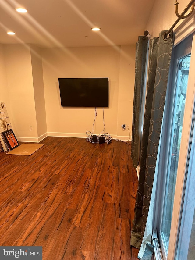 5514 Keyworth Ct, Capitol Heights, MD 20743 - unfurnished living room featuring wood finished floors and recessed lighting