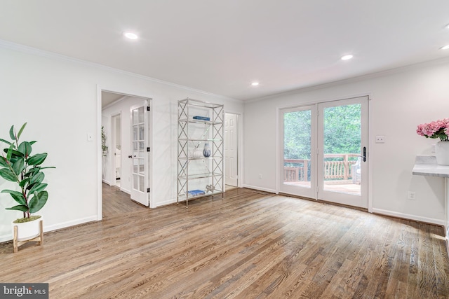 12209 Lake James Dr, Herndon, VA 20171 - unfurnished room featuring ornamental molding, wood finished floors, and recessed lighting