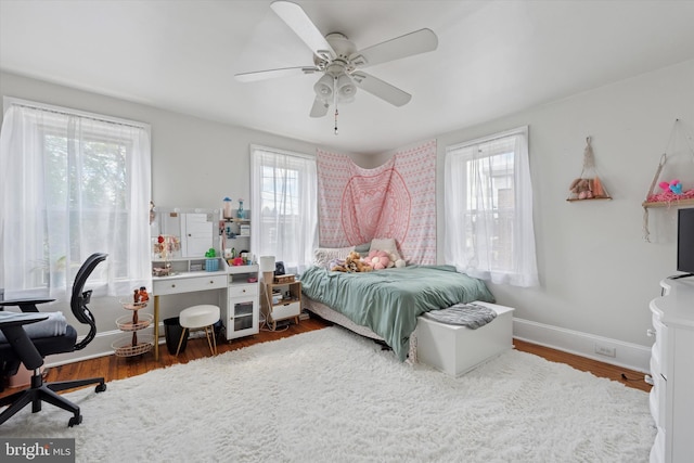 16 W Langhorne Ave, Havertown, PA 19083 - bedroom featuring wood finished floors, ceiling fan, and baseboards