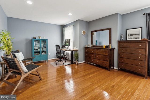 3 Wedgewood Ct, Princeton, NJ 08540 - home office with wood finished floors, recessed lighting, and baseboards