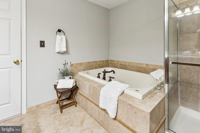 3 Wedgewood Ct, Princeton, NJ 08540 - bathroom with a bath, a stall shower, and tile patterned floors