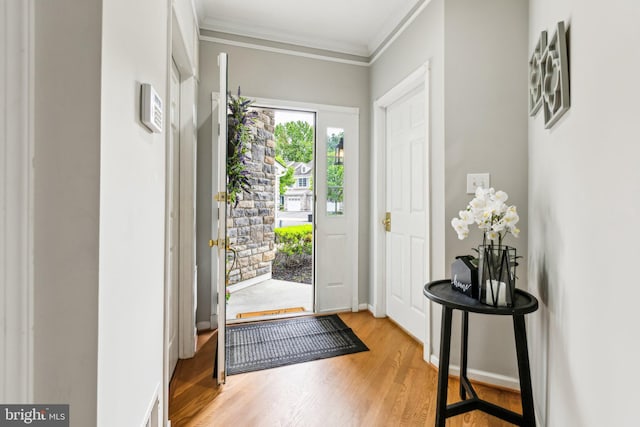 3 Wedgewood Ct, Princeton, NJ 08540 - foyer with ornamental molding and light wood finished floors