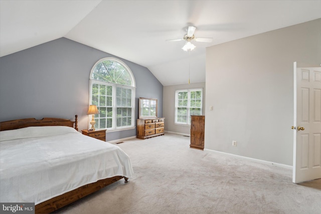 3663 Thomasson Crossing Dr, Triangle, VA 22172 - carpeted bedroom with vaulted ceiling and ceiling fan