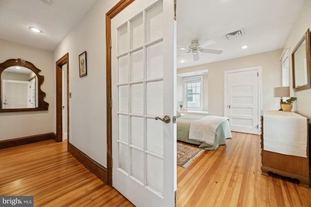 12 Sergeant St, Princeton, NJ 08540 - hallway featuring light wood-style flooring, baseboards, and recessed lighting