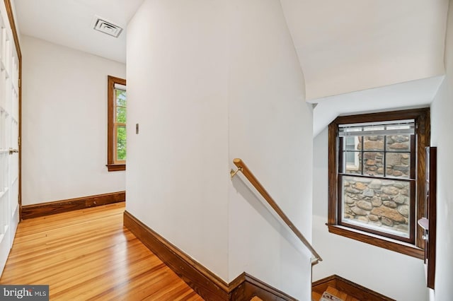 12 Sergeant St, Princeton, NJ 08540 - stairs featuring wood finished floors, baseboards, and lofted ceiling