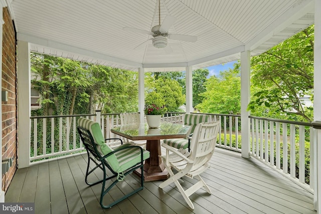 12 Sergeant St, Princeton, NJ 08540 - deck with a ceiling fan and outdoor dining space