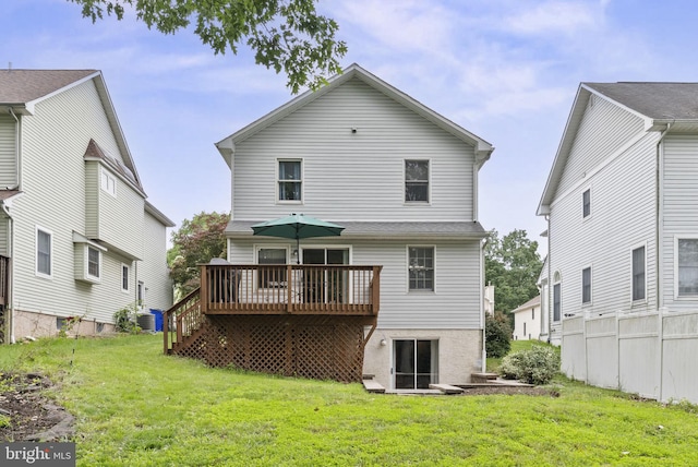 583 Upland St, Pottstown, PA 19464 - rear view of house featuring a deck and a yard