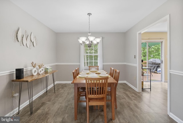 583 Upland St, Pottstown, PA 19464 - dining area with a chandelier, plenty of natural light, and wood finished floors