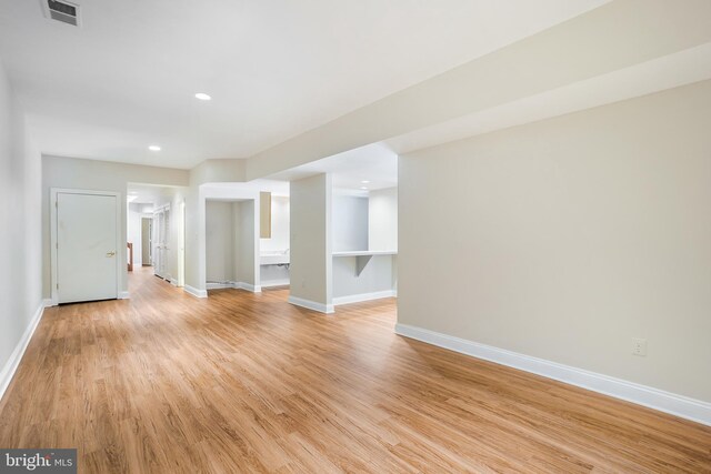 12213 Lake Potomac Ter, Potomac, MD 20854 - unfurnished room featuring baseboards, light wood finished floors, and recessed lighting