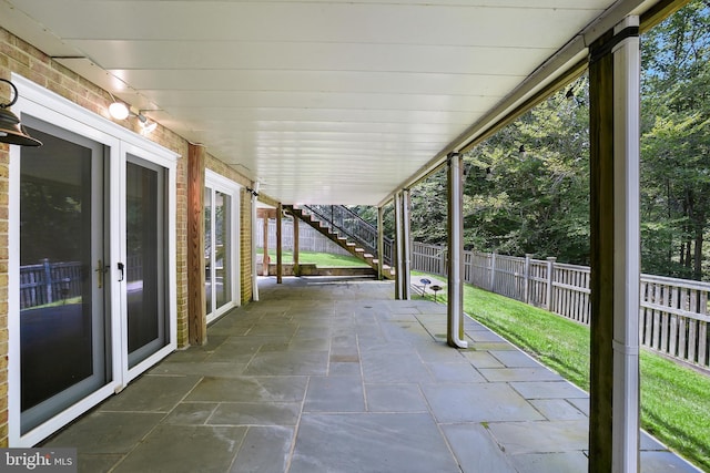 12213 Lake Potomac Ter, Potomac, MD 20854 - view of patio / terrace with stairway and french doors