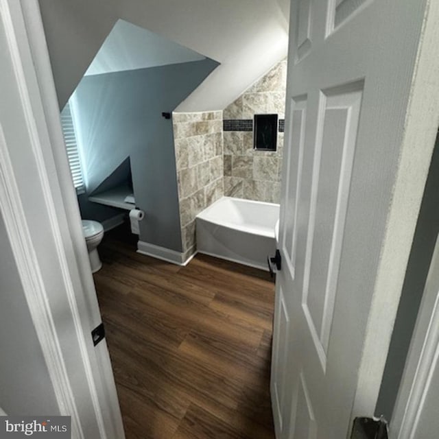 11778 Old Skipton Rd, Cordova, MD 21625 - full bath with a bath, wood finished floors, and vaulted ceiling