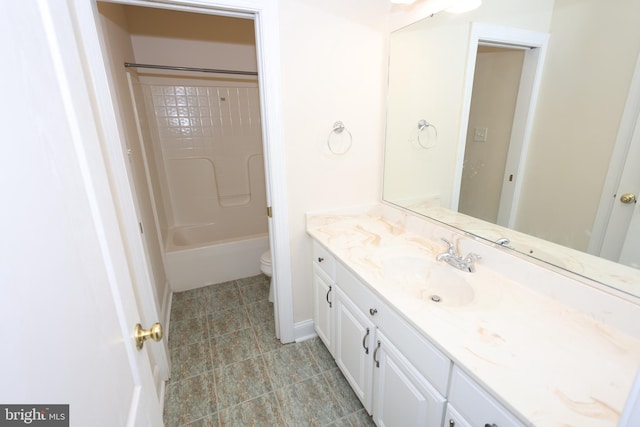 14714 Mount Calvert Rd, Upper Marlboro, MD 20772 - bathroom featuring vanity, toilet, shower / washtub combination, and tile patterned floors