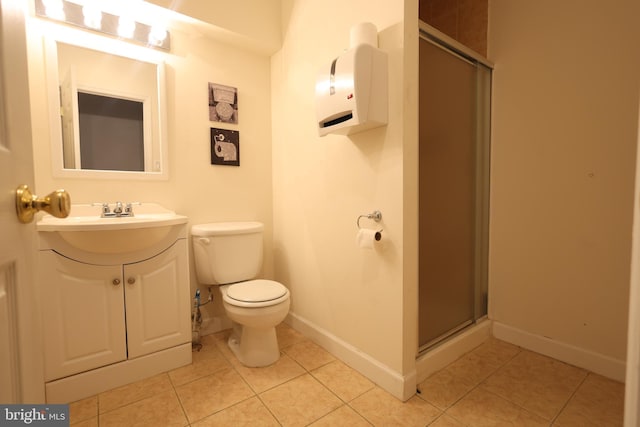 14714 Mount Calvert Rd, Upper Marlboro, MD 20772 - full bath featuring toilet, vanity, a shower stall, and tile patterned flooring