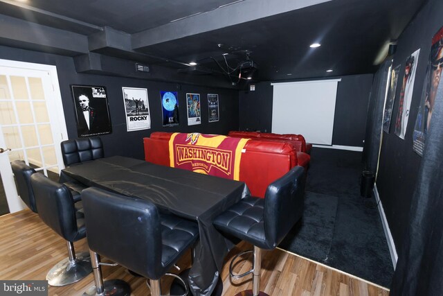 14714 Mount Calvert Rd, Upper Marlboro, MD 20772 - home theater with wood finished floors and recessed lighting