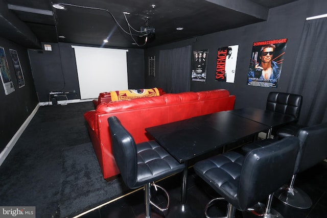 14714 Mount Calvert Rd, Upper Marlboro, MD 20772 - carpeted home theater with baseboards