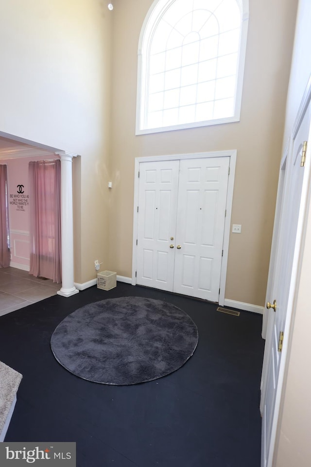 14714 Mount Calvert Rd, Upper Marlboro, MD 20772 - entrance foyer with a high ceiling and baseboards