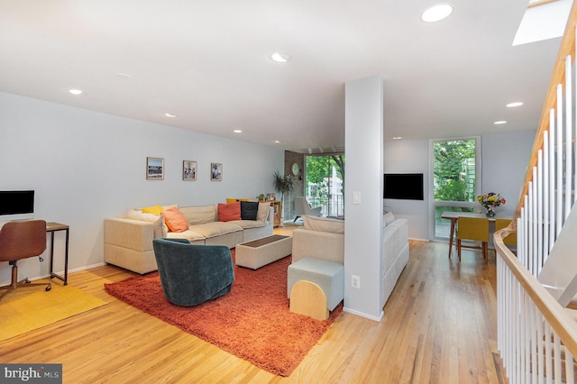 1690 Chimney House Rd, Reston, VA 20190 - living area featuring wood finished floors and recessed lighting