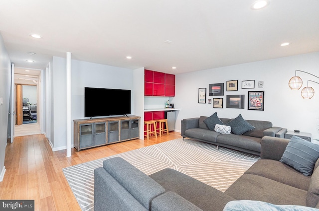 1690 Chimney House Rd, Reston, VA 20190 - living area featuring light wood-type flooring and recessed lighting