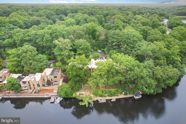 1690 Chimney House Rd, Reston, VA 20190 - aerial view of property and surrounding area with a heavily wooded area and a large body of water