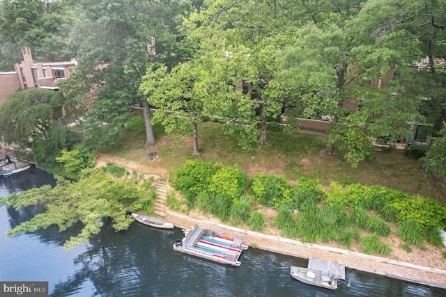 1690 Chimney House Rd, Reston, VA 20190 - drone / aerial view of a nearby body of water and a forest