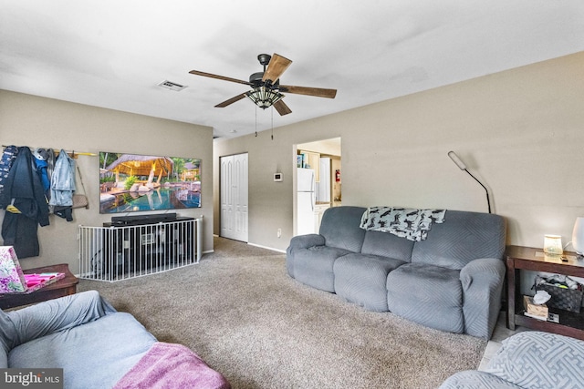 54 Tecumseh Trl, Browns Mills, NJ 08015 - carpeted living room with ceiling fan