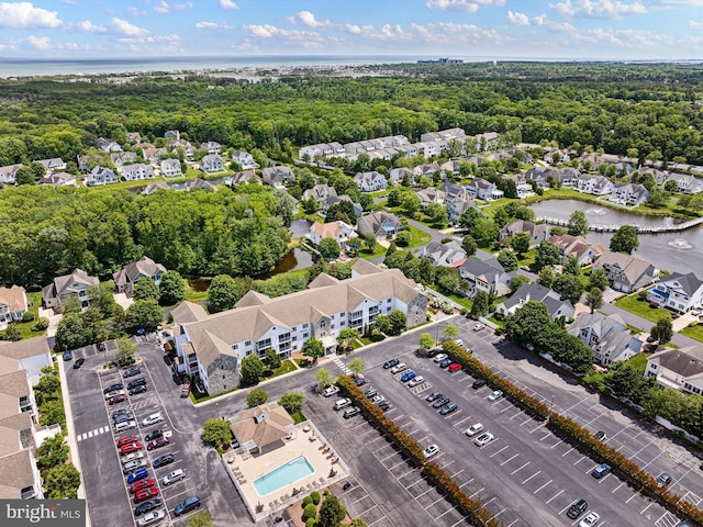 30619 Cedar Neck Rd Unit 1101, Ocean View, DE 19970 - aerial perspective of suburban area featuring a nearby body of water and a pool area